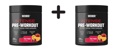 2 x Weider Intense Pre-Workout (18 Serv) Fruit Punch