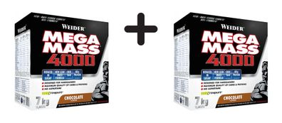 2 x Weider Mega Mass 4000 (7000g) Chocolate