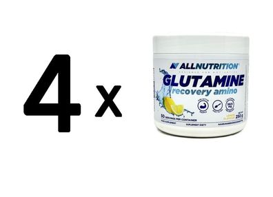 4 x Allnutrition Glutamine Recovery Amino, Lemon - 250g