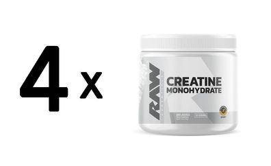 4 x Raw Nutrition Creatine Monohydrate, Unflavoured - 150g