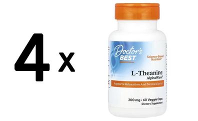 4 x Doctors Best L-Theanine AlphaWave - 60 vcaps