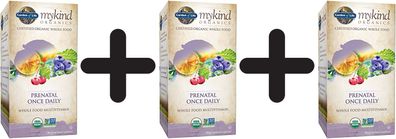 3 x Garden of Life Mykind Organics Prenatal Once Daily - 30 tabs