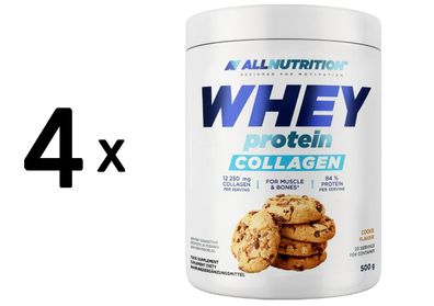 4 x Allnutrition Whey Protein Collagen, Cookie - 500g