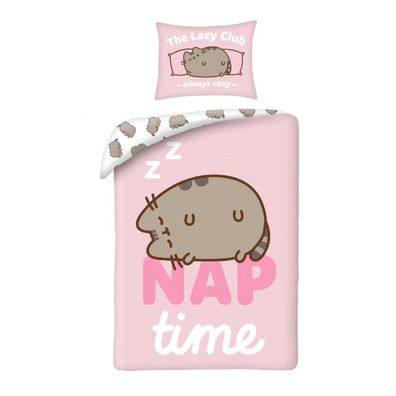 Pusheen Bettwäsche Set aus Mikrofaser Bettdeckenbezug 140 × 200 cm mit 70 × 90 cm