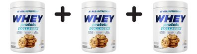 3 x Allnutrition Whey Protein Collagen, Cookie - 500g