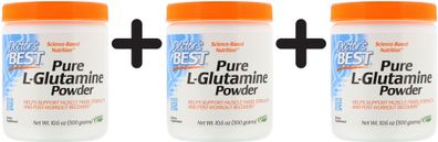 3 x Doctors Best L-Glutamine Powder - 300g