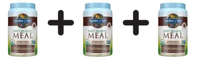 3 x Garden of Life RAW Organic Meal, Chocolate Cacao - 1017g