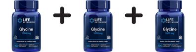 3 x Life Extension Glycine, 1000mg - 100 vcaps