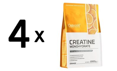 4 x OstroVit Creatine Monohydrate, Orange - 1000g