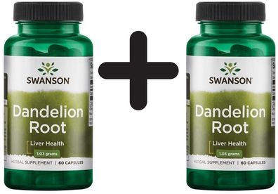 2 x Swanson Dandelion Root, 515mg - 60 caps