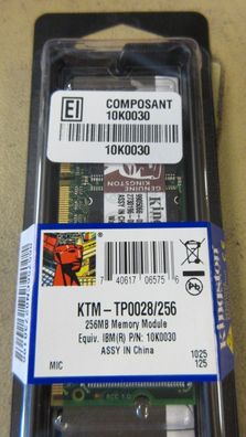 NEU: 256MB Kingston RAM KTM-TP0028/256 Arbeitsspeicher SODIMM Laptop PC 256 MB