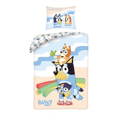 Bluey Bettwäsche Set aus Baumwolle Bettdeckenbezug 140 × 200 cm mit 70 × 90 cm