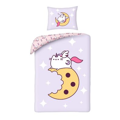 Pusheen Bettwäsche Set aus Mikrofaser Bettdeckenbezug 140 × 200 cm mit 70 × 90 cm