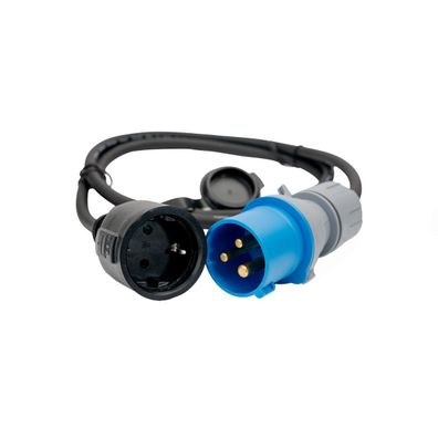 Platinet CEE auf Schuko Adapterkabel 1,5m IP44 Camping Verlängerung