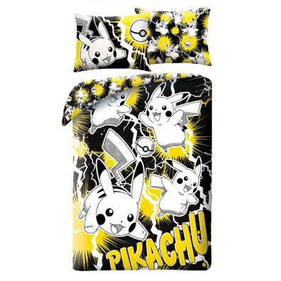 Pokemon Bettwäsche Set aus Mikrofaser Bettdeckenbezug 140 × 200 cm mit 70 × 90 cm