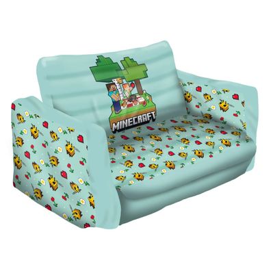 Minecraft Kinder Sofa 2in1 aufblasbar ausklappbar Schlafsofa Kindersessel mit