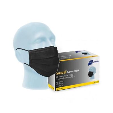 Suavel Protec OP-Maske Black, 3-lg