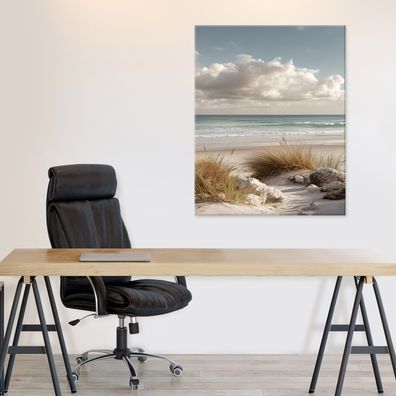 Leinwandbild Strand Meer Wolken Natur Bilder Wanddeko Wohnzimmer Schlafzimmer