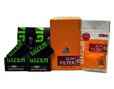 Gizeh Black Fine Magnet 2 Pack + 1 Pack Gizeh Slim Filter