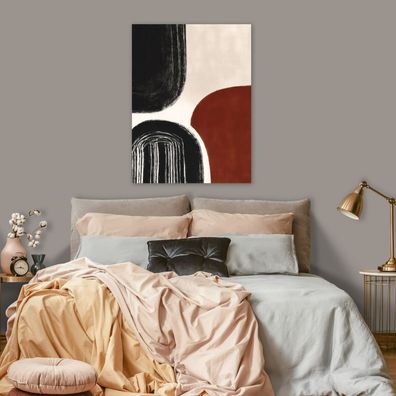 Leinwandbild Abstrakt Schwarz Rot Bilder Wanddeko Wohnzimmer Schlafzimmer