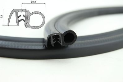 DF-DS1 - PVC/ EPDM Kantenschutz Dichtungs Fahnenprofil mit Gummi Dichtung seitlich