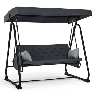 M MCombo 3-Sitzer Hollywoodschaukel mit Liegefunktion 4071(Dunkelgrau)