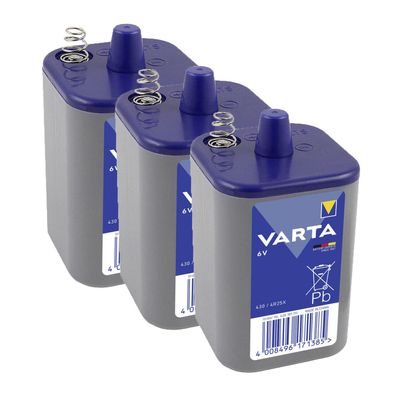 3x Varta Batterie 4R25X Blockbatterie 6V 7,5Ah 430 4R25 Zinkchlorid