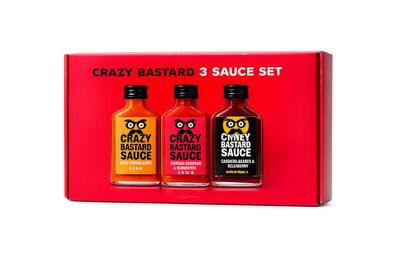 Crazy Bastard Mega Scharfe Saucen Geschenkset Chilisaucen 3er Set 3x100ml Rot