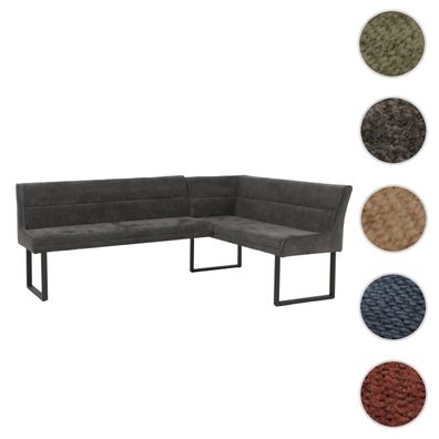 Eckbank HWC-O81, Bank, Öko-Tex (310g/m²) Chenille Stoff/Textil Metall 210x159