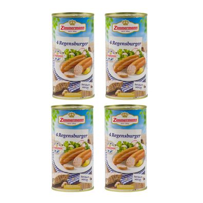 bayerische Dicke Knacker Regensburger-Knackwürste Zimmermann 4x550g Dose