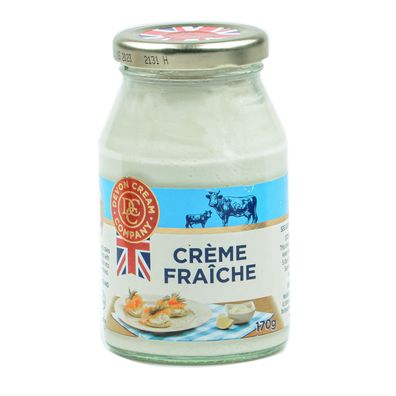 DEVON CREME Fraiche 170g Glass sour cream Sauerrahm Coombe Castle