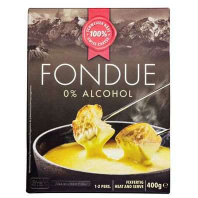 gebrauchsfertige Fondue-Mischung ohne Alkohol 0 % 400g aus Schweizerkäse