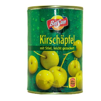 KIRSCH-APFEL-ÄPFEL mit Stiel 6 Dosen Füllm 425g ATG 213g