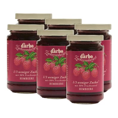 DARBO Fruchtaufstrich Zuckerreduziert Himbeer 1/3 weniger Zucker 6x 250g