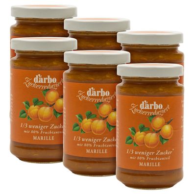 DARBO Fruchtaufstrich Zuckerreduziert Marille 1/3 weniger Zucker 6x 250g