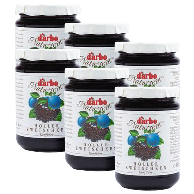 DARBO Konfitüre Naturrein Holunder-Zwetschgen-Konfitüre 6x 450g Glas