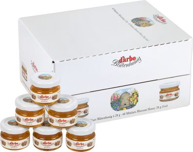 MINI BLÜTEN-HONIG naturbelassen 60x 28g in Gläschen von DARBO