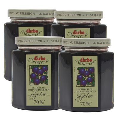 DARBO Johannisbeergelee Extra schwarz 4x 200g Glas Brot-Frucht-Aufstrich
