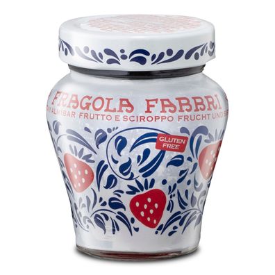 FABBRI Fragola in Sirup eingelegt Glas 230g Erdbeeren aus Italien