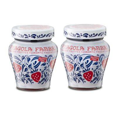 FABBRI Fragola in Sirup eingelegt Glas 2x230g Erdbeeren aus Italien