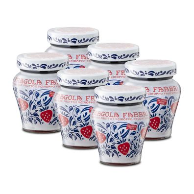 FABBRI Fragola in Sirup eingelegt Glas 6x230g Erdbeeren aus Italien