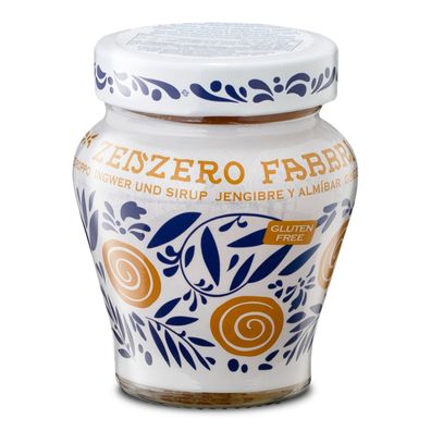 FABBRI Zenzero in Sirup eingelegt Glas 230g Ingwer-Stücke halbkandiert
