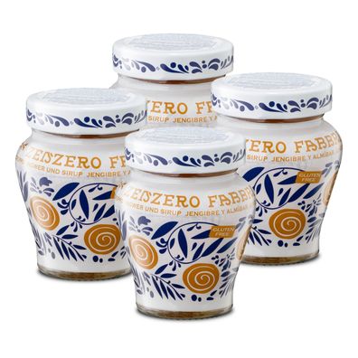 FABBRI Zenzero in Sirup eingelegt Glas 4x230g Ingwer-Stücke halbkandiert