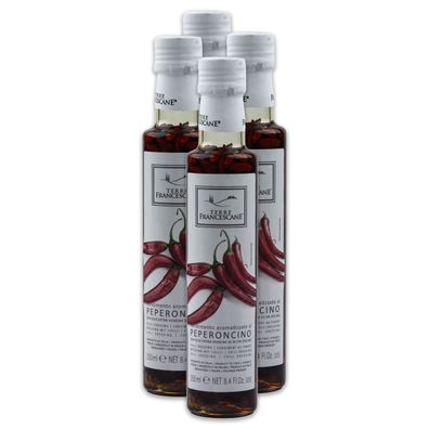 Chili-Öl 4x 250ml Premium Speiseöl TERRE Francescane aus Italien
