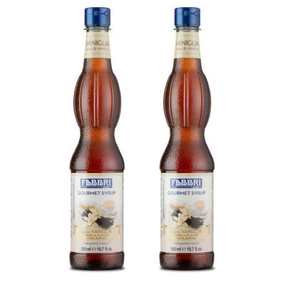 FABBRI Gourmet Vanilla-Vanille-Sirup 2x560ml für Dessert Kaffee Cocktail