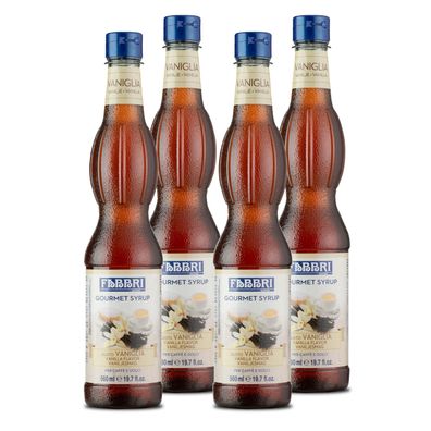 FABBRI Gourmet Vanilla-Vanille-Sirup 4x560ml für Dessert Kaffee Cocktail