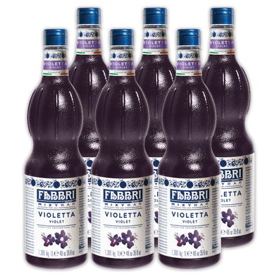 FABBRI Mixybar VIOLET-SIRUP 6x1L Veilchensirup für Cocktails Gin Wodka