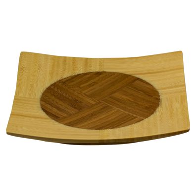 Bambusteller 17,8x17,8cm groß Obstteller Anrichteplatte