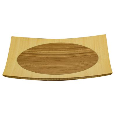 Bambusteller 25,4x25,4cm groß Obstteller Anrichteplatte