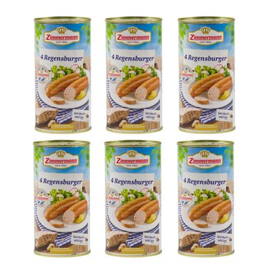 bayerische Dicke Knacker Regensburger-Knackwürste Zimmermann 6x550g Dose